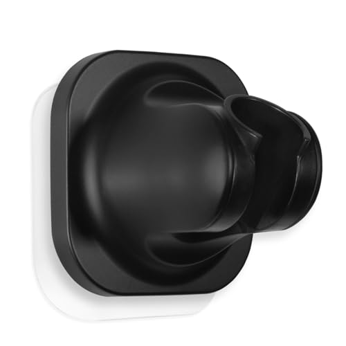 RIVOODS Handheld Shower Head Holder - 5 Positions Adjustable - Concealed Adhesive Mount with Screw Option- Bathroom Wall Mount Shower Hose Holder (Matte Black) - Image 1