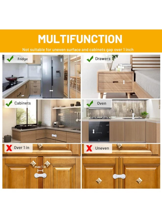 TRILINK Cabinet Locks for Babies 10 Pack, Baby Proofing Baby Safety Locks, Child Locks for Cabinets, Fridge Locks for Kids, Strong Adhesive No Drilling-Durable-Multifunctional for Furniture Kitchen - Image 5
