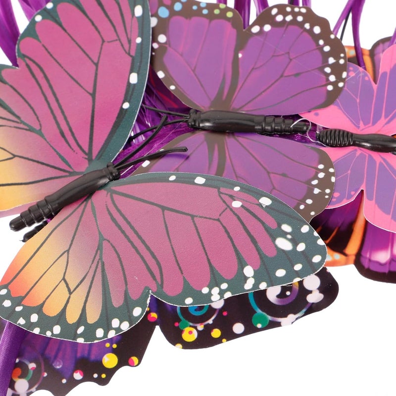 Butterfly Headband Purple Plastic Hair Hoop for Women Wedding Prom Halloween Hair Accessories - Image 3