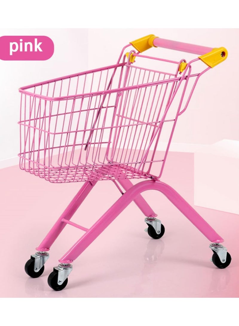 Toy Box Multicolour Mini Shopping Cart Supermarket Metal Trolley For Kids- Random Color 1 Pc  - Image 3