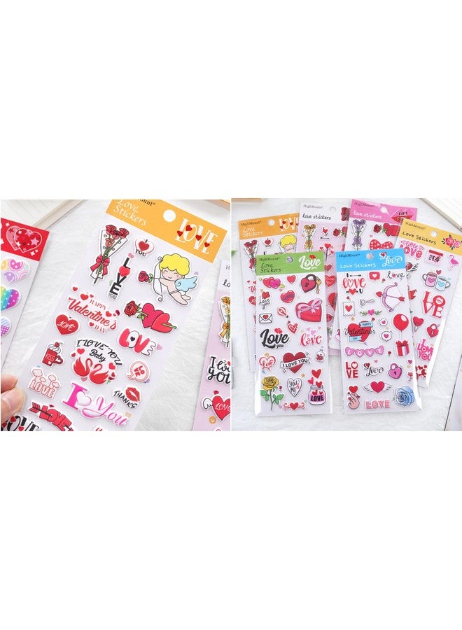 HighMount 152Pcs Puffy Loves Heart Stickers Foam 3D Sticker with Cupid, Kiss, I Love You, Roses, Thank You and Valentine's Day Themed Stickers for Water Bottles Vinyl Romantic Motivational Quote Gifts - Image 4