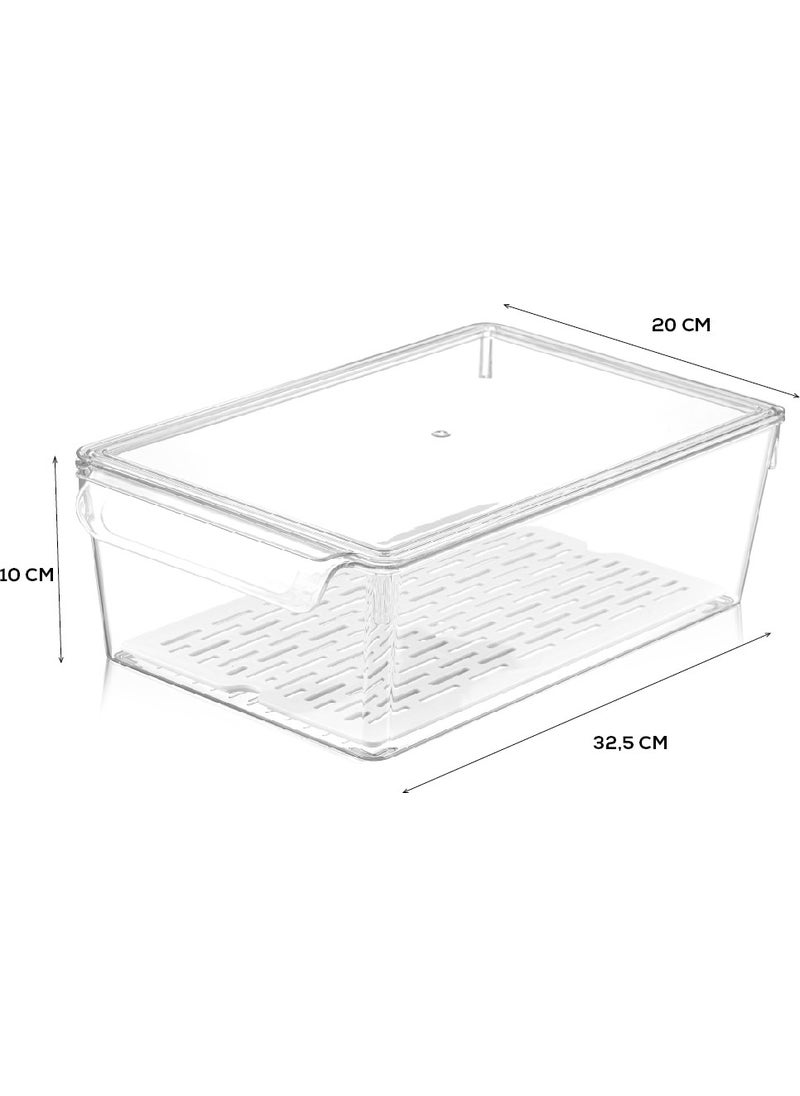 Refrigerator Organizer with Cover and Strainer Inside the Refrigerator Organizer 10 X 32,5 X 20 Cm - pzsku/ZA10C768342F903364D24Z/45/_/1728062120/bef80734-f353-465a-a1c0-d6b75f5eb530