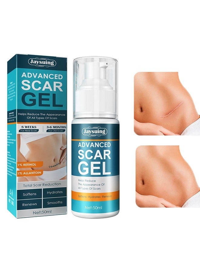 Jaysuing Advanced Scar Gel, Fade Scar Cream Gel，Acne Scar Treatment，Deep Scar Removal，Burns Keloids Hypertrophic, Scar Repair Cream，Suitable for Burn Scar Stretch Marks and Postoperative Repair Treatment - Image 1