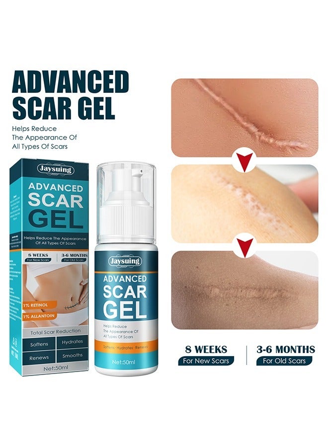 Jaysuing Advanced Scar Gel, Fade Scar Cream Gel，Acne Scar Treatment，Deep Scar Removal，Burns Keloids Hypertrophic, Scar Repair Cream，Suitable for Burn Scar Stretch Marks and Postoperative Repair Treatment - Image 2
