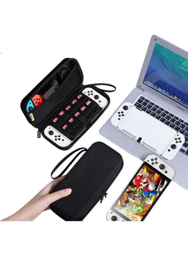 Jemdoswitch Storage Bag For Game Console, Ns/Oled Game Console Protective Case, Multi-Functional Portable Storage Box With Large Capacity, Black - Image 3