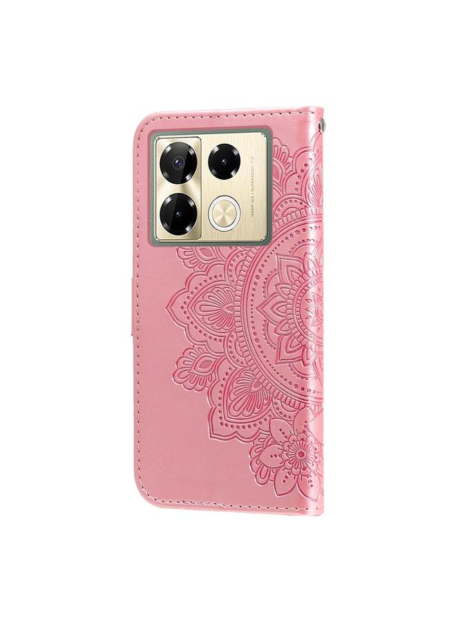 زبون جراب لهاتف Infinix Note 40 Pro 4G / 5G / Note 40 Pro+ جراب هاتف جلدي منقوش عليه زهور بسبع بتلات - Image 3