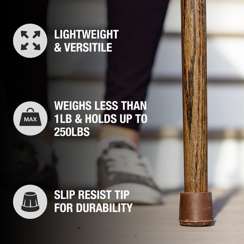 Brazos Handcrafted Wood Walking Stick, Twisted Oak, Ergonomic Style Handle, for Men & Women, Made in The USA, Brown, 48" - Image 5