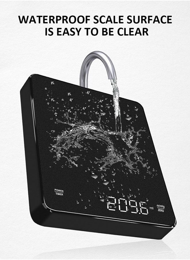 عربست - ميزان قهوة 0.1 جرام - 3000 جرام مع مؤقت، قابل لإعادة الشحن عبر USB - Image 1