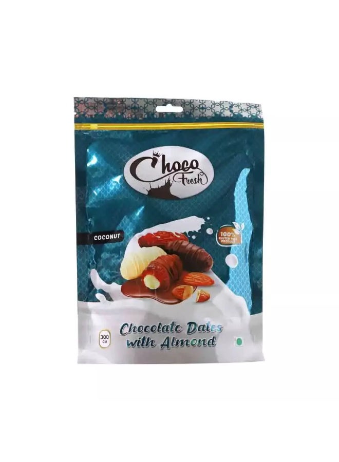 Choco Fresh تمور الشوكولاتة الطازجة مع اللوز وجوز الهند - 300 جرام - Image 1