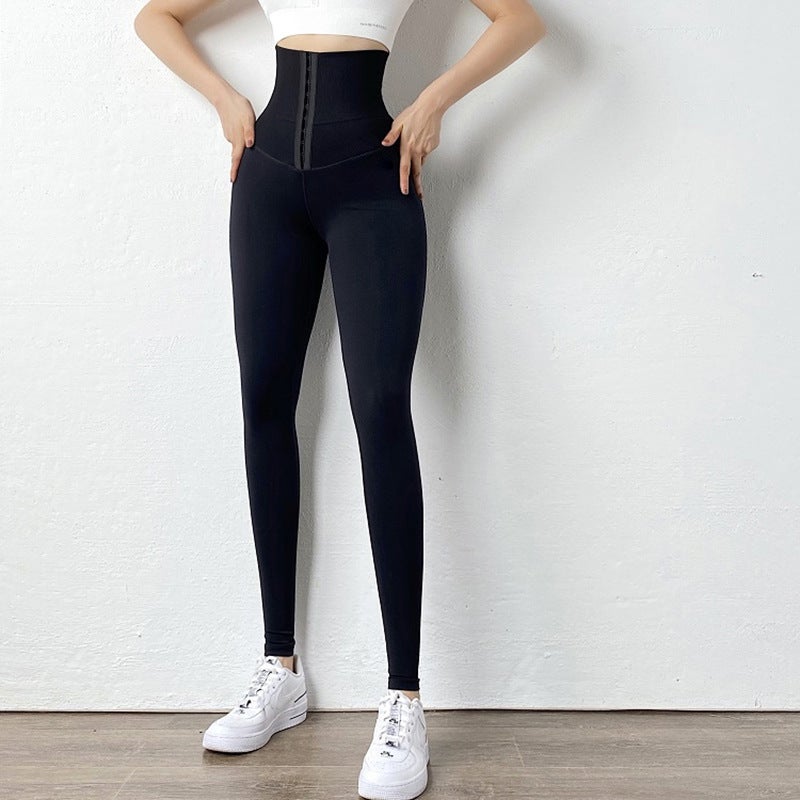 High-Waist Yoga Leggings with Tummy Control Butt Lifting Thermal Fleece Lining - Image 4