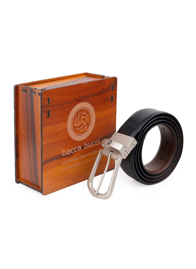 Bacca Bucci  Men's Black Leather Reversible Belt for Men | Best Price UAE