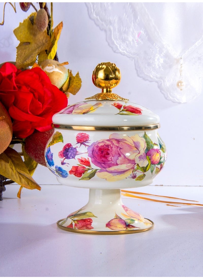 Miss Betty - Rose Deluxe Footed 18 cm Enamel Sugar Bowl - Image 1