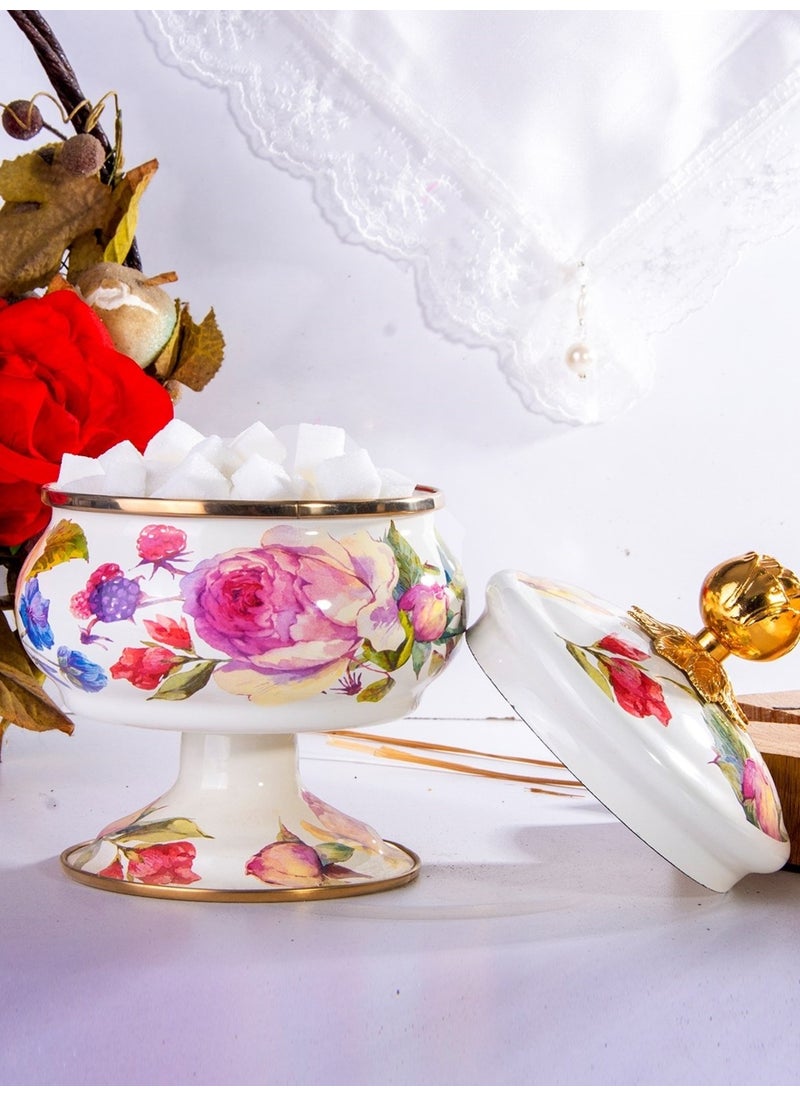 Miss Betty - Rose Deluxe Footed 18 cm Enamel Sugar Bowl - Image 1