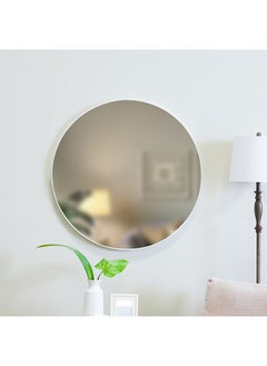 DANUBE HOME Petite Round Frame Mirror | Modern Wall Mounted Mirror Decorations For Vanity Entryway Living Room Bedroom And Bathroom 90X90X2.8 CM  Matt White  - Image 1