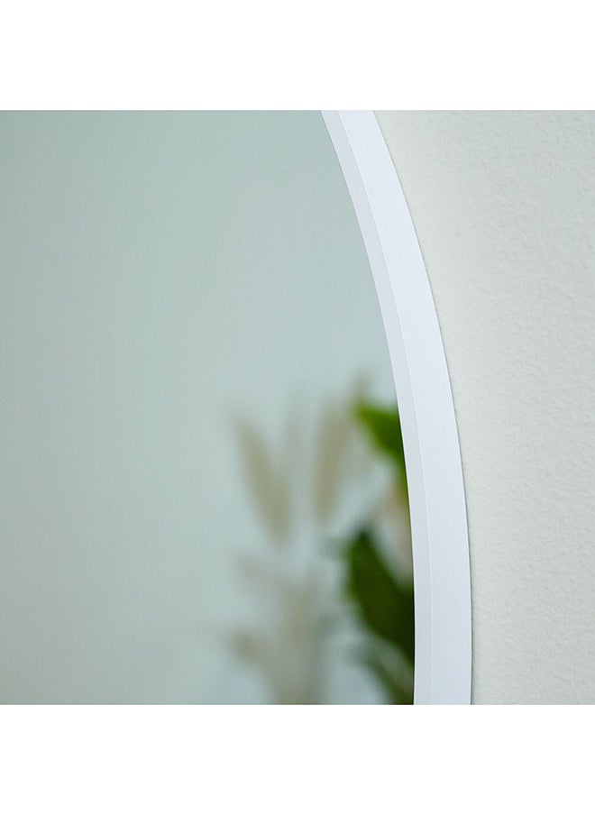 DANUBE HOME Petite Round Frame Mirror | Modern Wall Mounted Mirror Decorations For Vanity Entryway Living Room Bedroom And Bathroom 90X90X2.8 CM  Matt White  - Image 2