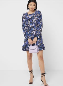 Floral Print Ruffle Hem Dress - pzsku/ZA10CDC31BBFC2280715AZ/45/_/1689394577/f709393d-213f-4d6c-86fc-7e667bc884d4