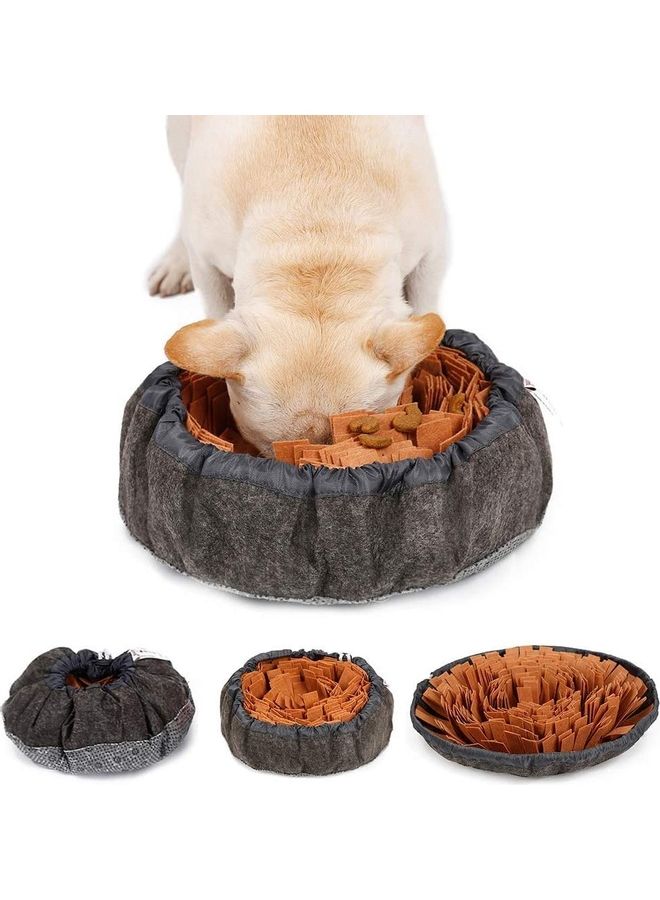 NIBEMINENT Pet Snuffle Feeding Mat Brown/Grey 48 x 8cm - Image 1