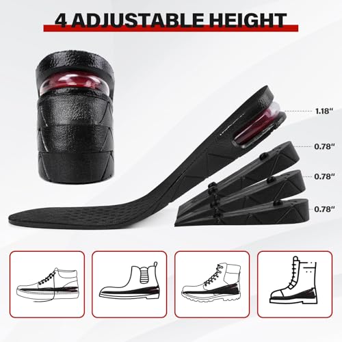 ERGOfoot Height Increase Insoles for Men Women, 4-Layer Adjustable Invisible Shoe Lifts & Height Boosters, Fits Dress Shoes & Casual Footwear - Height Increase Soles & Inserts - Image 2