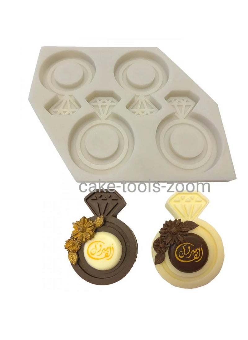 C.T.Z Ring Silicone Mold with set of 5 chocolate transfer sheets alf mabrook  - Image 4