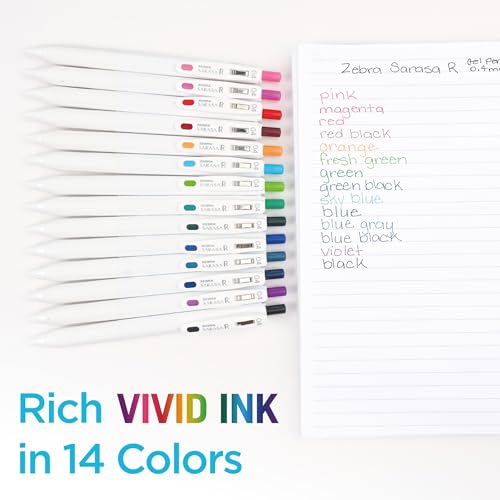 Zebra Pen SARASA R Gel Pens Black Ink 04mm Fine Point Vivid Ink to Create Deep Saturated Color and Smooth Gel Lines QuickDrying for SmearFree Writing Made in Japan 12Pack 47710 - Image 3