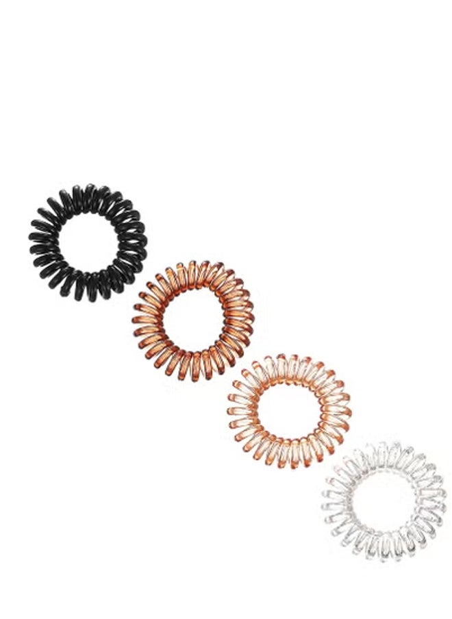Peachjoy Spiral Hair Ties, 8 Pcs Plastic Coil Bands Telephone Cord Bobbles Hairbands Elastic Spiral Ponytail Holder, Transparent Binding Cute Phone Line Loop Band Student Headband  - Image 5