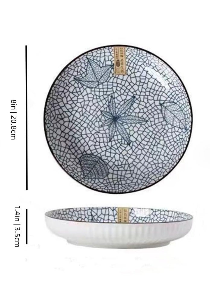 ريد ليف أطباق عشاء سيراميك من RedLeaf مقاس 8 بوصات - مجموعة من 4 أطباق دائرية للحلوى أو السلطة، ومجموعات أدوات العشاء، والميكروويف، والفرن، وغسالة الأطباق (أوراق الخريف) - Image 2