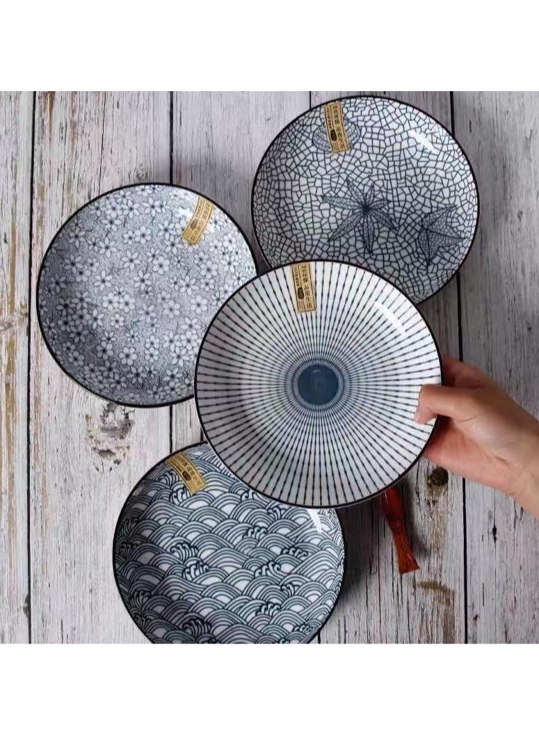 ريد ليف أطباق عشاء سيراميك من RedLeaf مقاس 8 بوصات - مجموعة من 4 أطباق دائرية للحلوى أو السلطة، ومجموعات أدوات العشاء، والميكروويف، والفرن، وغسالة الأطباق (أوراق الخريف) - Image 3