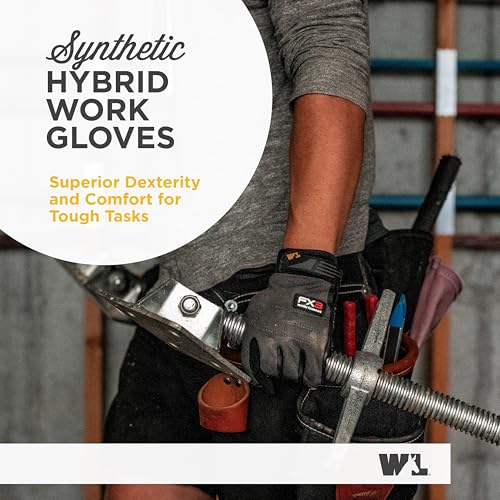 Wells Lamont Mens FX3 Extreme Dexterity Work Gloves Padded Ergonomic Work Gloves Touchscreen Compatible Heavy Duty Synthetic Leather with Reinforced Fingertips and Adjustable Fit Gray XXL - Image 3