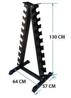 Sky Land Heavy-Duty Dumbbell Rack | 10-Pair A-Frame Weight Stand – Compact, Space-Saving & Sturdy Home Gym Organizer – EM-9228, Black  - Image 4