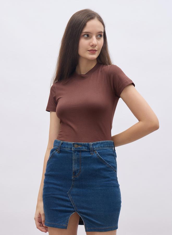 ستايلي ستايل حزمة من 2 - تي شيرت قطن مطاطي بياقة عالية ضيقة - Image 5