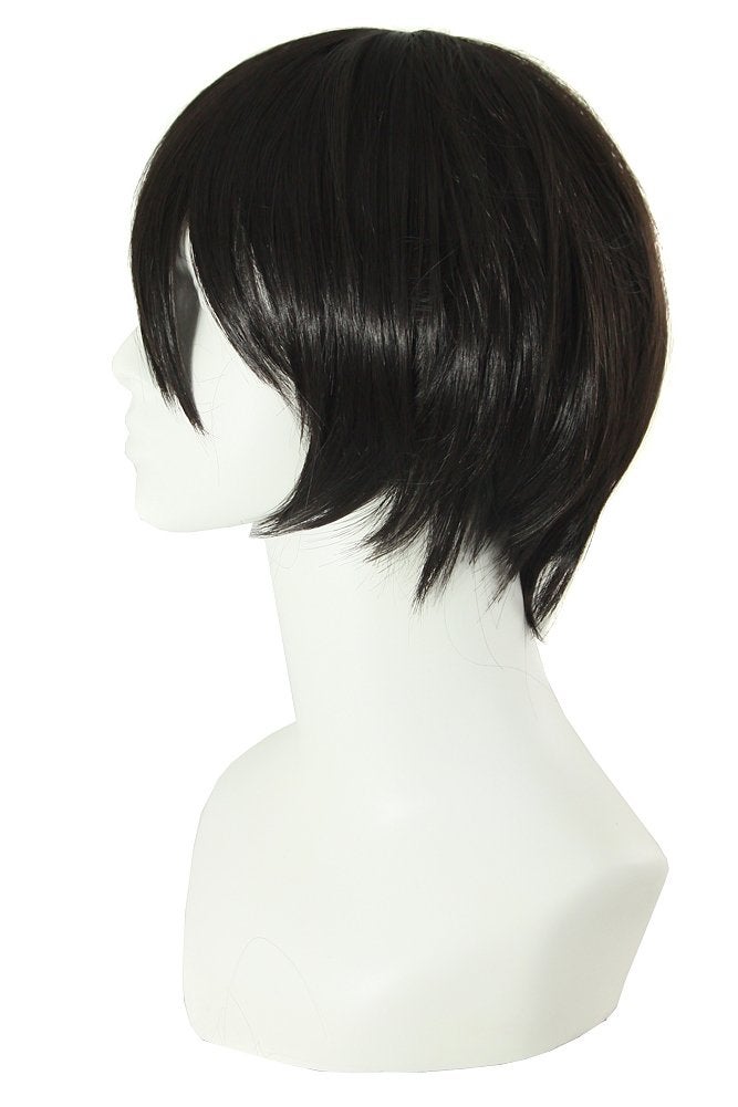 MapofBeauty MapofBeauty (Black) - Men's Short Straight Wig Cosplay Costume Wig (Black)  - Image 2