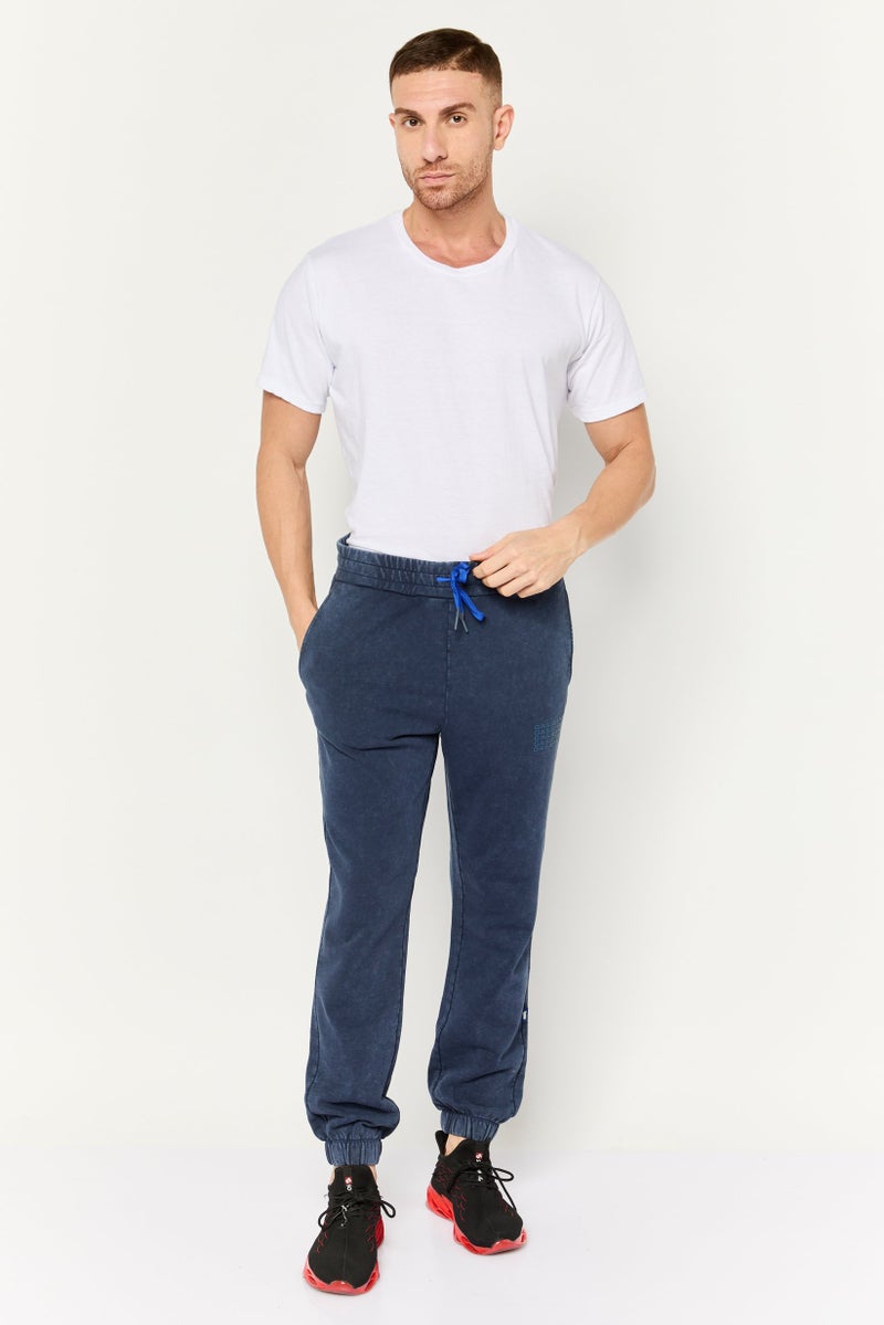 Gas Jeans Men Washed Drawstring Jogger Pants, Dark Navy - Image 3