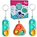 Cucue Simple Fidget Pop Toys Portable Calming Sensory Hand Toys for Fun Stress Relief Soft Flexible FoodGrade Silicone Materials Keychain Durable Poppers for Kids Adults Pack of 3 - Image 2