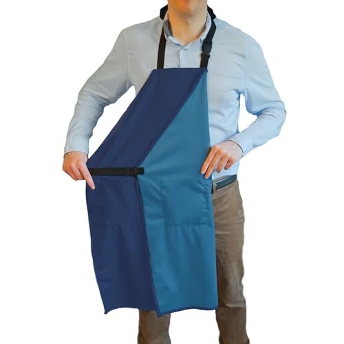 Ravill Waterproof Apron For Men and Women - 2 Pockets - Blue - 35" Multi Purpose Work Aprons for Dishwashing, Dog Grooming, Cleaning - Heavy Duty Plastic Dishwasher Apron - Water Resistant Kitchen Apron - Image 1