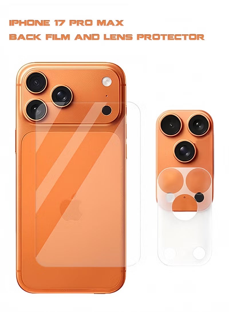 SUNDAREE For iPhone 17 Pro Max  Back Screen Protector Film, lens protective film Transparency Hydrogel Film Not Glass - 2 Pcs - Image 1
