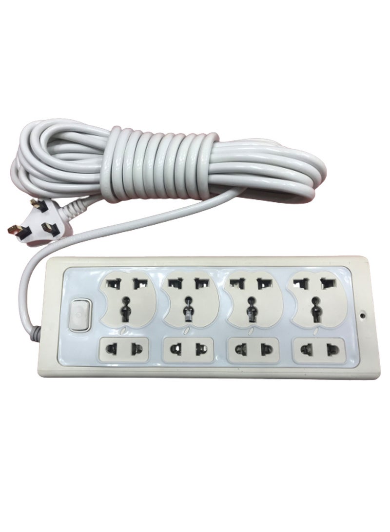 3-Pin Multipurpose Power Socket Extension With 4 Sockets, 5 metre wire