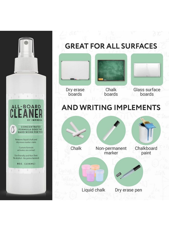 IMPRESA 8Oz Dry Erase/Chalkboard/White Board Cleaner Spray - Made In The Usa - Safe, Gentle, Non-Toxic - Works With Marker, Chalk, Liquid Chalk And More  - Image 2