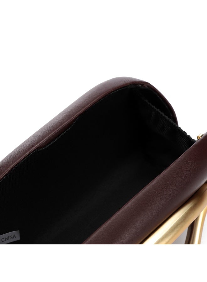 Mr.joe Statement Handle Clutch Brown - Image 4