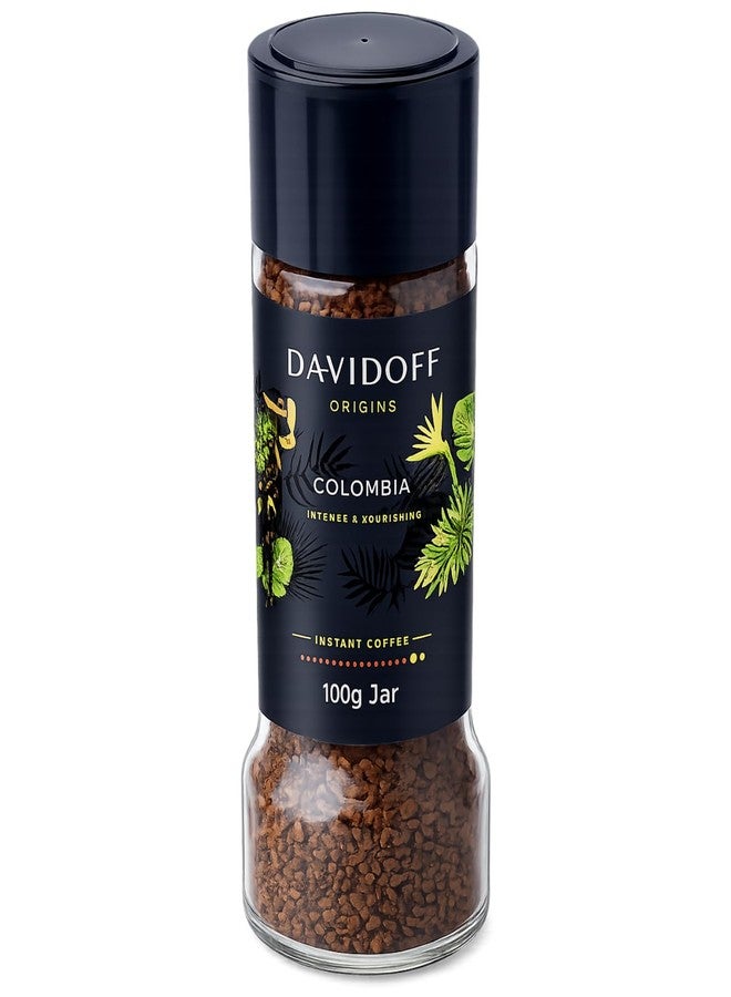 Davidoff Colombia Instant Coffee (100g) Glass Bottle Jar By COUGAR | Intense & Nourishing Flavor Profile | Premium 100% Arabica Colombian Coffee | Smooth Medium Roast Coffee for Home & Office - (IMPORTED) - Image 1