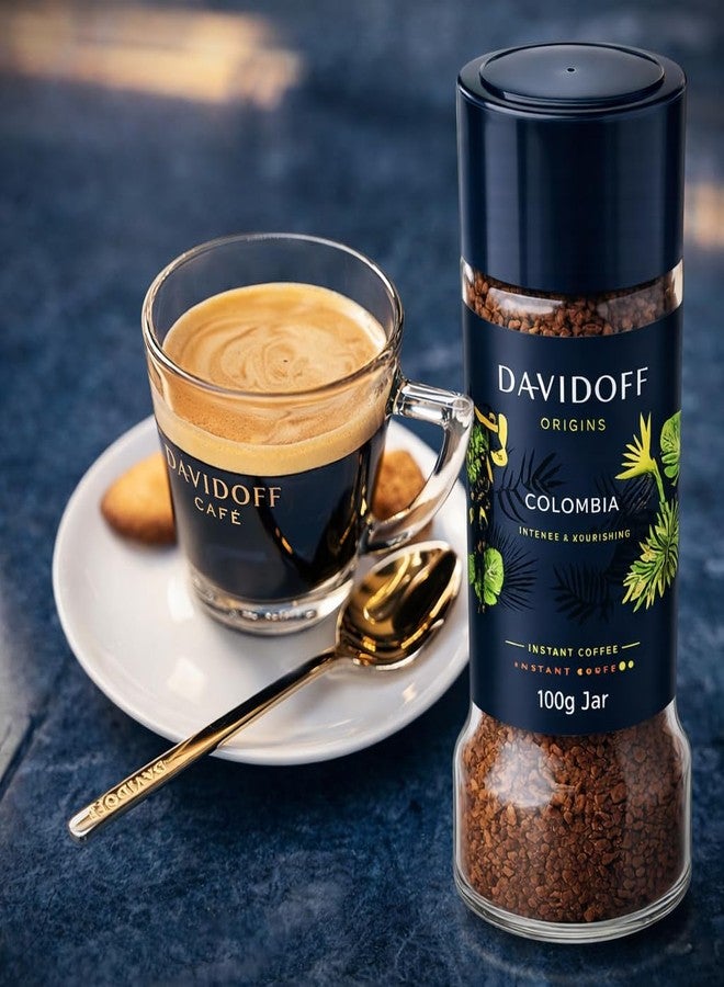Davidoff Colombia Instant Coffee (100g) Glass Bottle Jar By COUGAR | Intense & Nourishing Flavor Profile | Premium 100% Arabica Colombian Coffee | Smooth Medium Roast Coffee for Home & Office - (IMPORTED) - Image 4