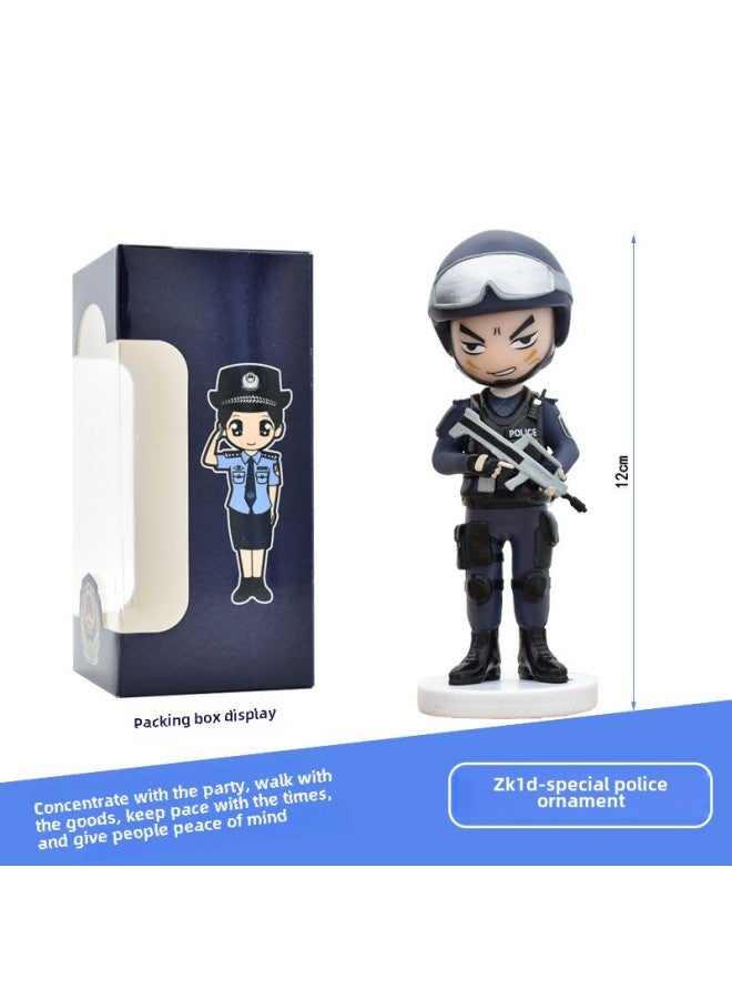 Police Doll Doll Special Police Police Car Ornaments Cartoon Police Handmade Doll Keychain Cake Decoration-Color:ZK1d-police Set Of 5 (no Female Traffic Police) - Image 1