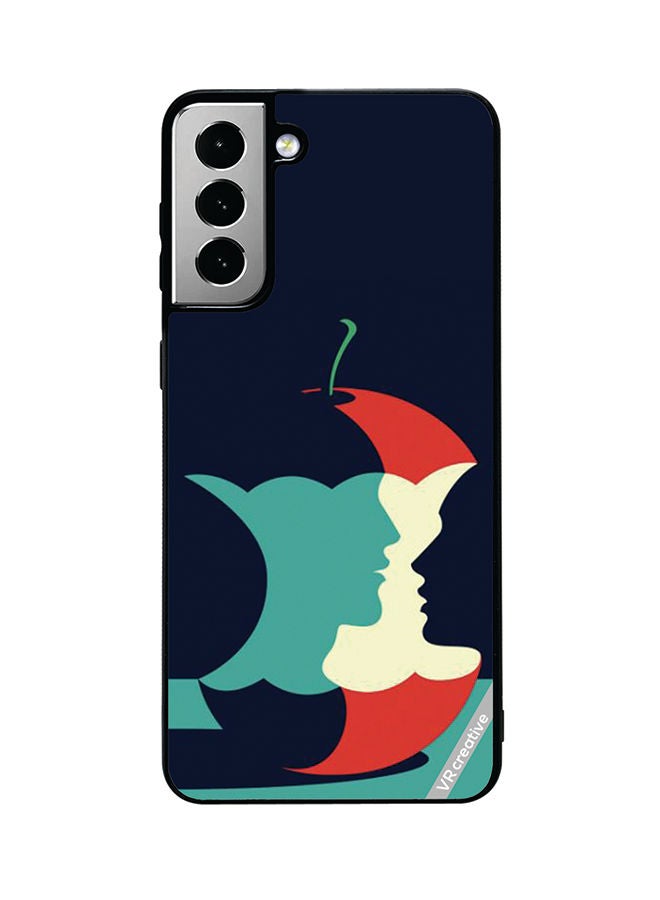 VR CREATIVE Protective Case Cover For Samsung Galaxy S21 FE 5G Eaten Apple Design Multicolour - Image 1