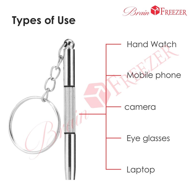 Brain Freezer 3-in-1 Eyeglass Pack Of 2 Screwdriver Hand Tools Sunglasses Watch Repair Kit with Keychain (Pack of 2) - Image 4