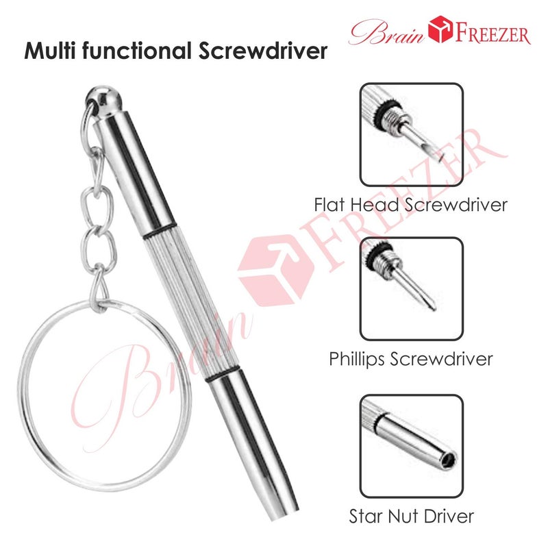 Brain Freezer 3-in-1 Eyeglass Pack Of 2 Screwdriver Hand Tools Sunglasses Watch Repair Kit with Keychain (Pack of 2) - Image 5