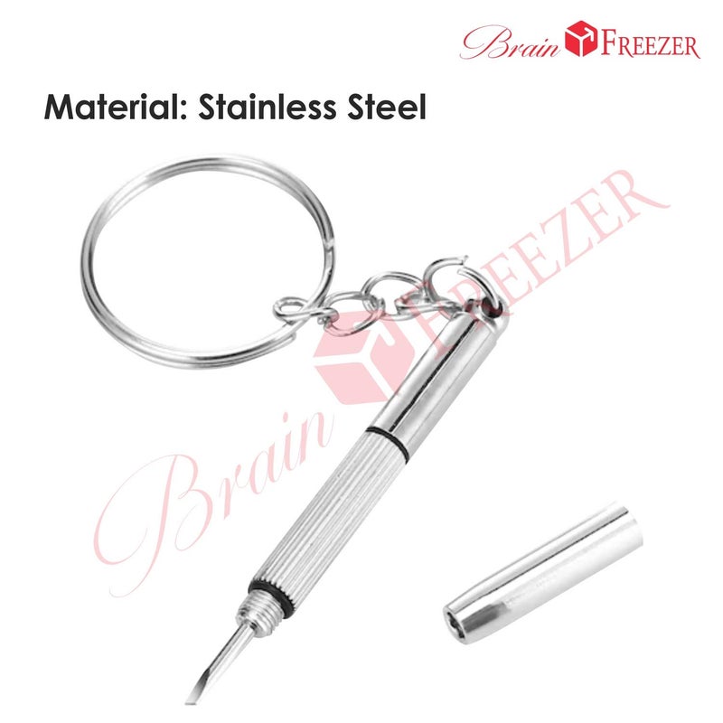 Brain Freezer 3-in-1 Eyeglass Pack Of 2 Screwdriver Hand Tools Sunglasses Watch Repair Kit with Keychain (Pack of 2) - Image 2