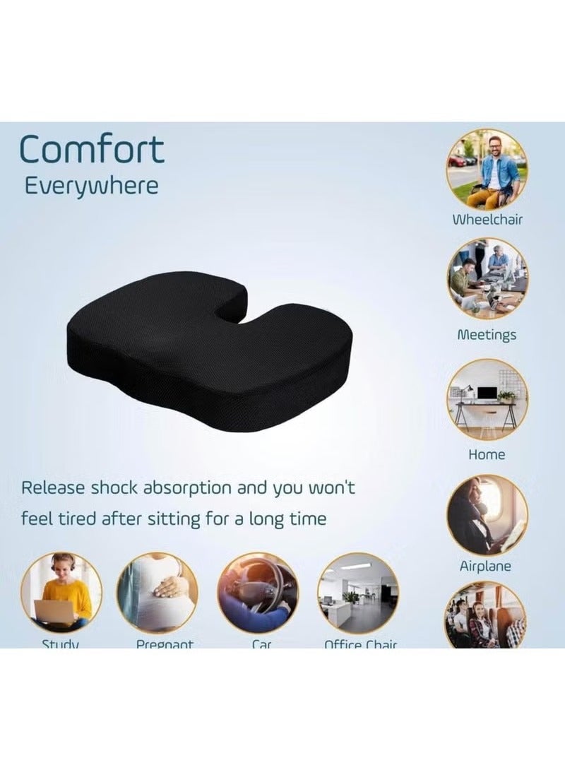 إيفو مقعد طبي لعلاج الام الظهر والعامود الفقري ولتقويم العظام في منطقة العصعص من إسفنج ميموري فوم مع جل من ايفو كير - Image 2