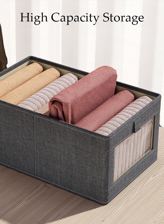 DUNISO 6 Pieces Foldable Closet Storage Organizer Washable Closet Storage Box with Carrying Handles Toy Organizer Box Cube Storage Bin for Clothes Wardrobe Home Bedroom Office - Image 5