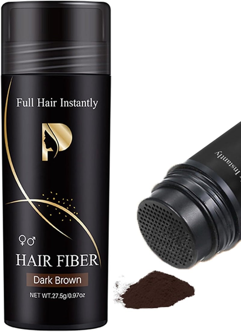 Hair Building Fibers Hair Fibers Dark Brown Professional Quality Fibre Hair Powder Spray for Thinning Hair Bald Spots Full Hair Instantly Hair Loss Concealer for Men and Women