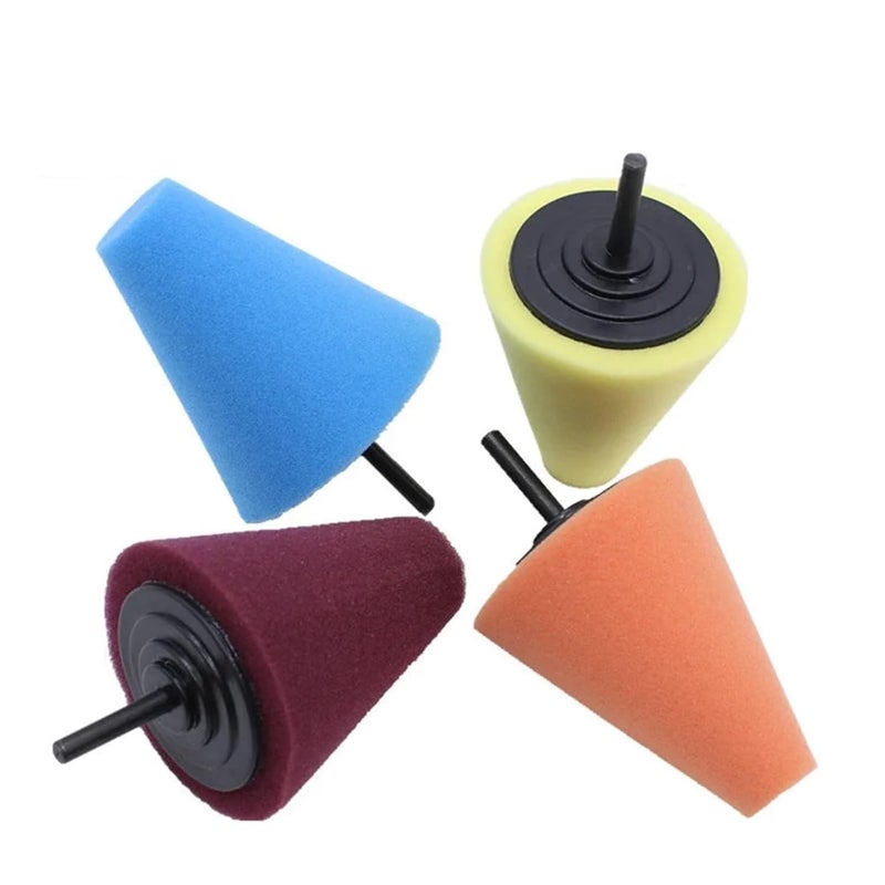 مجموعة وسادات تلميع صفراء 8 قطع لعجلة تلميع المطحنة الزاوية، محور السيارة، خدش التفاصيل - Image 2