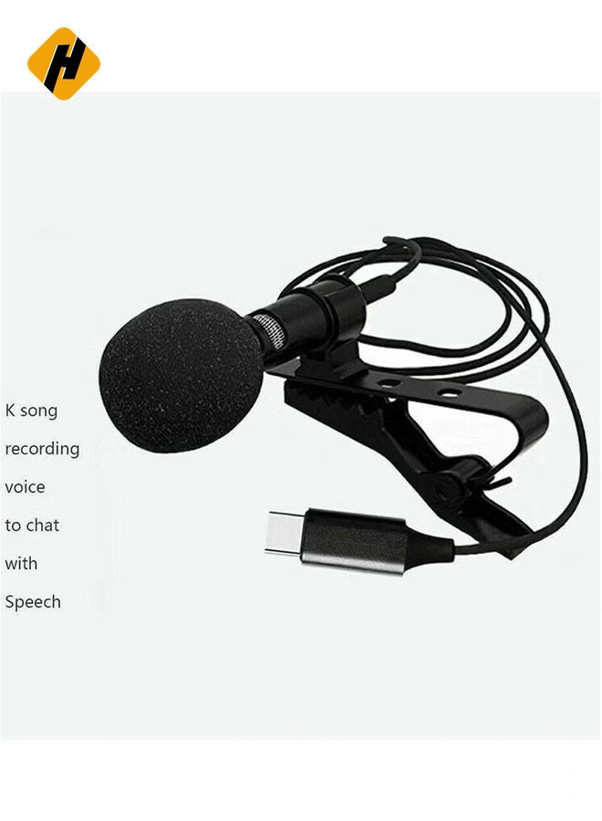 HuHa USB C Lavalier Lapel Microphone for Video Recording Mini Type C/3.5mm Clip-on Mic Plug Play Lav Mic for Android Phone PC Laptop - Image 3